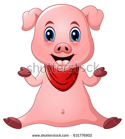 Cute pig cartoon sit...