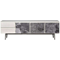 Voltaire Lacquered Top & 3 Rocks Fabric Covered Doors Cabinet, Moroso for Diesel For Sale