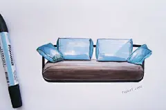 不用材质质感的马克笔家具沙发座椅手绘。光影细微变化处理。#家具设计##工业设计# 找出规律临摹学习积累 ​​​​