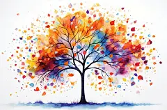 【AI数字艺术】白色背景下的彩色铅笔特写镜头插画下载