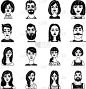人,符号,头像,稳定,秘书,男人,图像,青少年,络腮胡子,女人