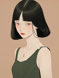 短发女生｜绿色系～高级感小众个性女生头像
