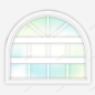 白色拱形玻璃窗效果图 创意素材
