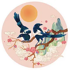 七夕节日传统神话故事传说鹊桥插画