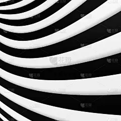 视错觉黑白条纹曲线背景矢量设计。