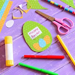 贺卡,复活节,鸡蛋,儿童,幸福,纸,手艺,形状,工具,创造力