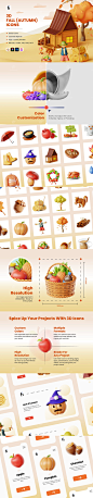 #icon图标#
3D立体果蔬矢量图形icon苹果南瓜篮子蘑菇fig psd图标素材包