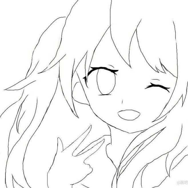 立酱指绘双马尾少女线稿