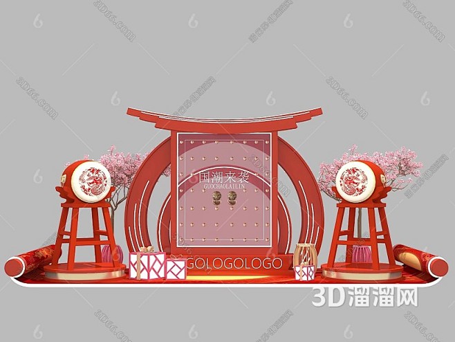 新中式 美陈 国潮3D模型