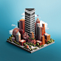 3d rendering of new york city isometric miniature