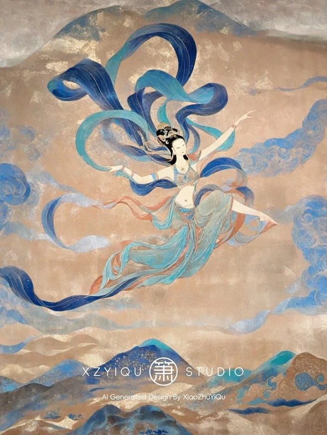 岩彩画x敦煌飞天壁画【上篇】-花瓣网