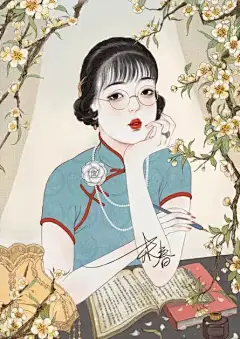 她笔下的民国旗袍美人，美的风情万种，惊艳了岁月！_对不起 : 一组老上海民国旗袍美人图 吸引了我们的眼球 / ▼大眼睛，长睫毛，我也想做个精致的猪猪女孩啊！ ▼有点迷蒙又魅惑的眼神有没有吸…