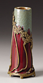 German Gilt Bronze Mounted Art Pottery Vase     Attributed to Otto Eckmann, Germany   Circa 1910: