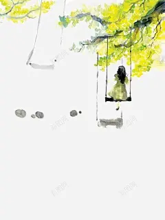 秋千上的少女 设计图片 免费下载 页面网页 平面电商 创意素材