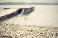 天空,木制,码头,自然,海洋,地平线,雾,地形,山,灰色