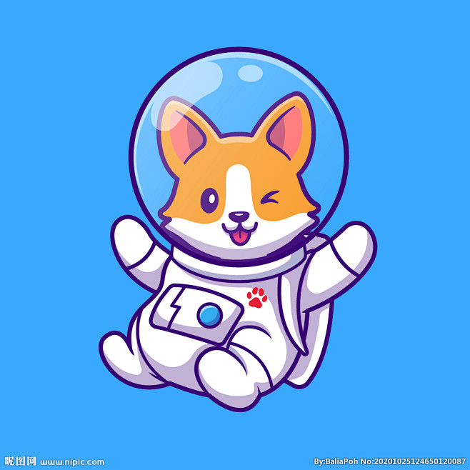 可爱卡通柯基犬