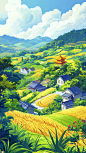 秋分海报节日背景插画通用插画 (5)