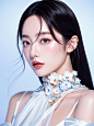 精致容颜，精致五官，深邃眼眸，细节眼睛，全身， 时尚摄影一个女人穿着白色礼服在摄影棚，护肤品代言人，品牌代言人，在全息的风格，白色背景，大久保直美，人物居中，丰富多彩的幻想现实主义，细节完美 (2)