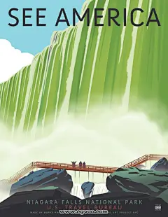 旅游景点插画海报设计68_CG窝