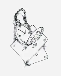 手绘怀表png免抠素材_新图网 https://ixintu.com 怀表 复古 扑克牌 童话 黑白 素描