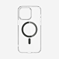 ACS06716 - iPhone 15 Pro Case Ultra Hybrid (MagFit) in graphite showing the inside of case