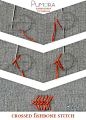 Pumora's embroidery stitch-lexicon: crossed fishbone stitch: 