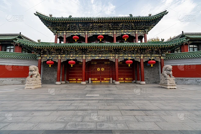 中国山西省太原市中国古代政府建筑的大门素材-花瓣网
