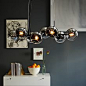 Staggered Glass Chandelier - 8-Light