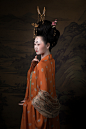 桑纈 【五代江南—南唐宫月】红绿色飞蛾宝花纹大袖衫裙 （定金）-淘宝网