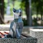 Papercraft cat Sitting kitty 3D Low Poly Paper Sculpture DIY