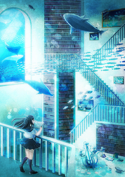 「海中図書館」/「ぴよな」のイラスト [...