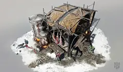 Frostpunk - Building exterior concepts, Jakub Kowalczyk : Artworks I made for Frostpunk the game during the early stage of developement.  
Buildings in strategy games frequently lose a sense of scale and look like doll houses. To avoid it we came up with 