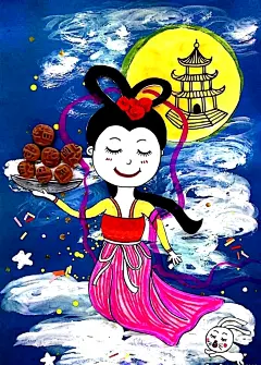 中秋节绘画手抄报 微信:hxL592121