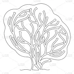 树状图。在白色背景上手绘矢量插图。