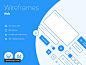 时尚现代蓝色响应式线框网页模板Responsive Wireframes 网页设计 