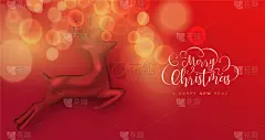 贺卡,新年前夕,玩具,三维图形,红色,鹿,华丽的,请柬,问候
