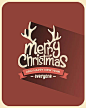 Minimal Christmas Backgrounds // PART I : Retro Vintage Minimal Long Shadow Merry Christmas Background with Typography