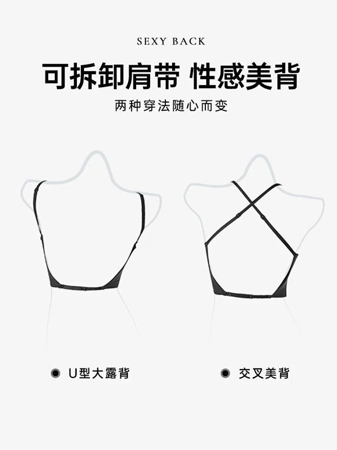 柠檬薄荷性感u型美背内衣女夏季小胸聚拢隐形无痕大露背文胸薄款-tmall.com天猫-花瓣网