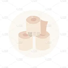 圆形,绘画插图,矢量,平坦的,分离着色,三个物体,卫生纸,出示,绘制