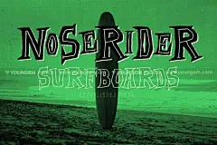 趣味复古个性手写品牌logo电影极限运动海报标题英文字体Surfnik下载_颜格视觉