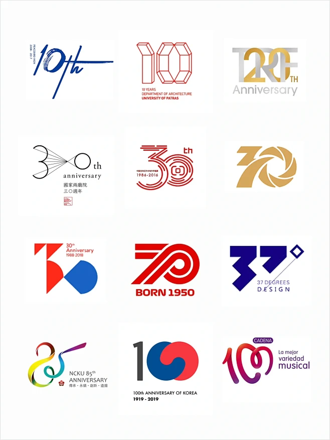周年庆Logo设计赏析一-花瓣网