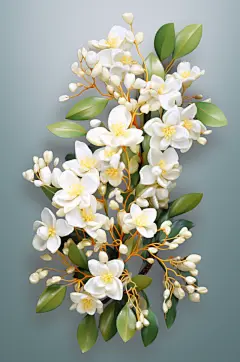 AI数字艺术秋季桂花元素模型