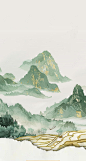 山水背景元素模型