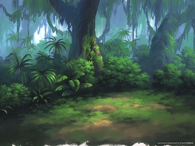 新提醒动画场景原画森林65mb原画资源下载区cg游麟网游戏美术制作交流