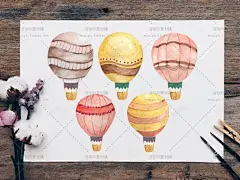 203文艺热气球旅行白云卡片海报店招背景水彩手绘设高清素材 淘宝网 元素 免抠png 设计图片 免费下载 页面网页 平面电商 创意素材