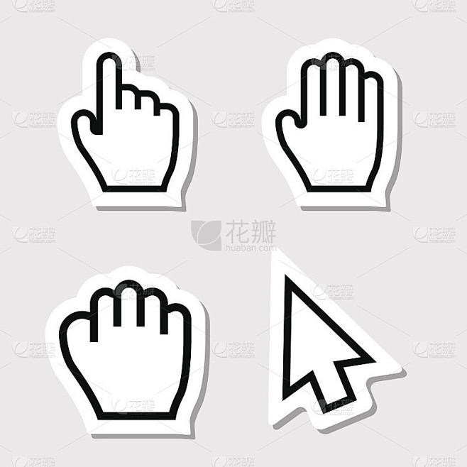 手光标图标作为标签