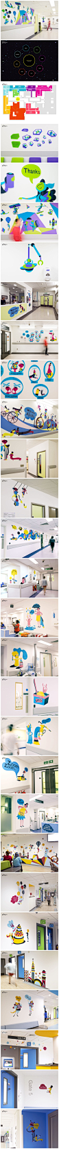伦敦彻西儿童医院（Chelsea Children’s Hospital）特别邀请了Thomas.Matthews设计工作室和 Gilles & Cecilie, Malika Favre插画师为医院的病区创造一个具有艺术性的环境空间。
我的宇宙My Univers，创意核心概念。
打造一个外星人家族的世界，有火星家庭、水星家庭、阿波罗家庭等等。火星人家庭就在烧伤病区,这个家庭成员的特性是超级敢于冒险,想要飞翔,不管采用什么方式最后是否伤痕累累,都阻止不了他们不断尝试的勇气。
来到重护病房区会发现
