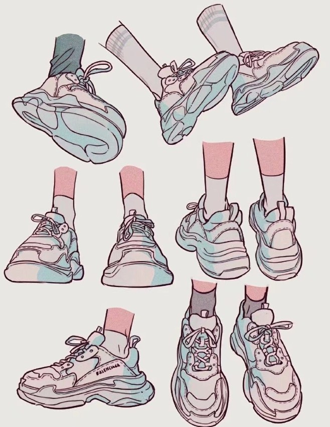 鞋子的画法和练习！