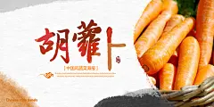 中国风新鲜胡萝卜展板