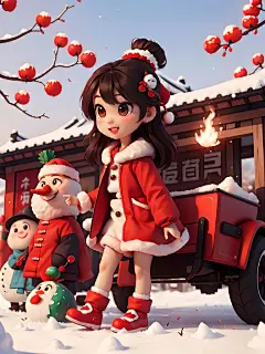 超级可爱的二次元少女冬季雪景雪山浪漫壁纸_2_是灵栀呀_来自小红书网页版